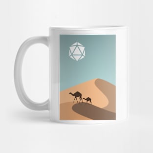 Minimalist Desert Landscape D20 Dice Sun Mug